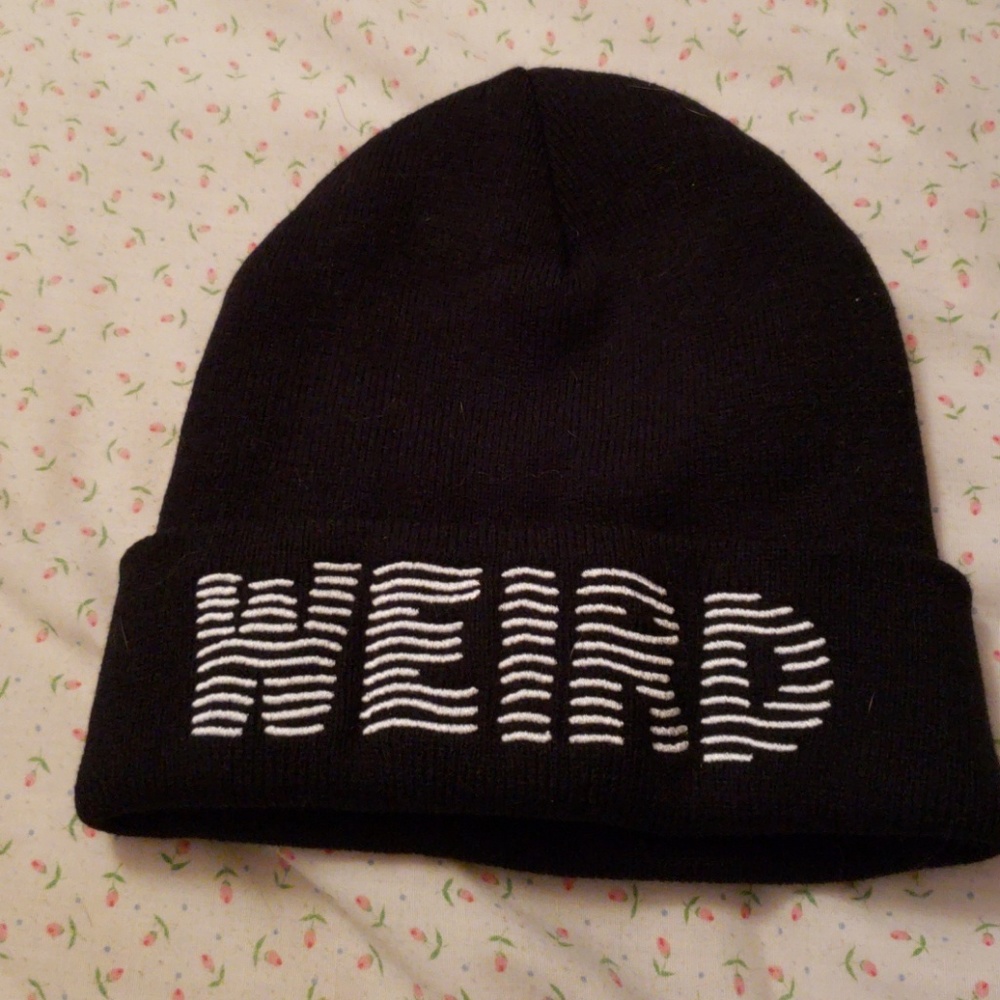 Black "weird" beanie